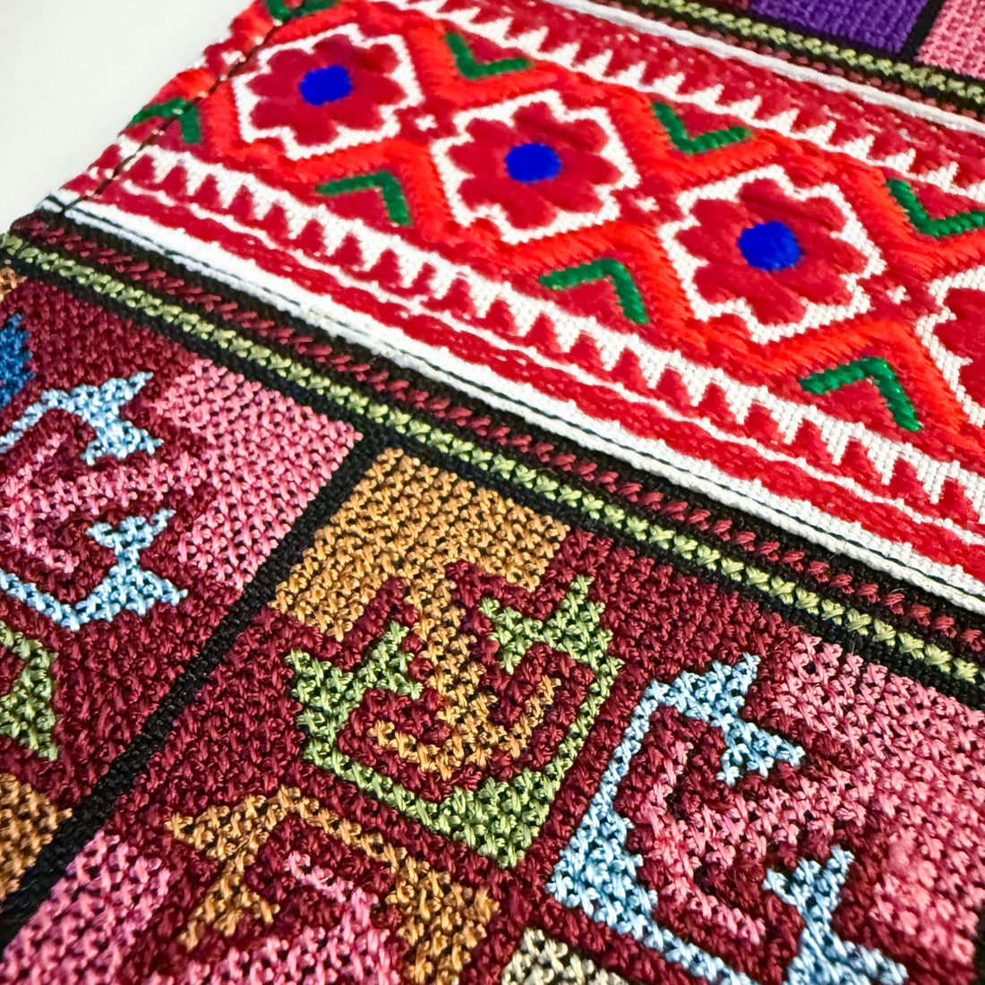 Cipher cross-stitch up close