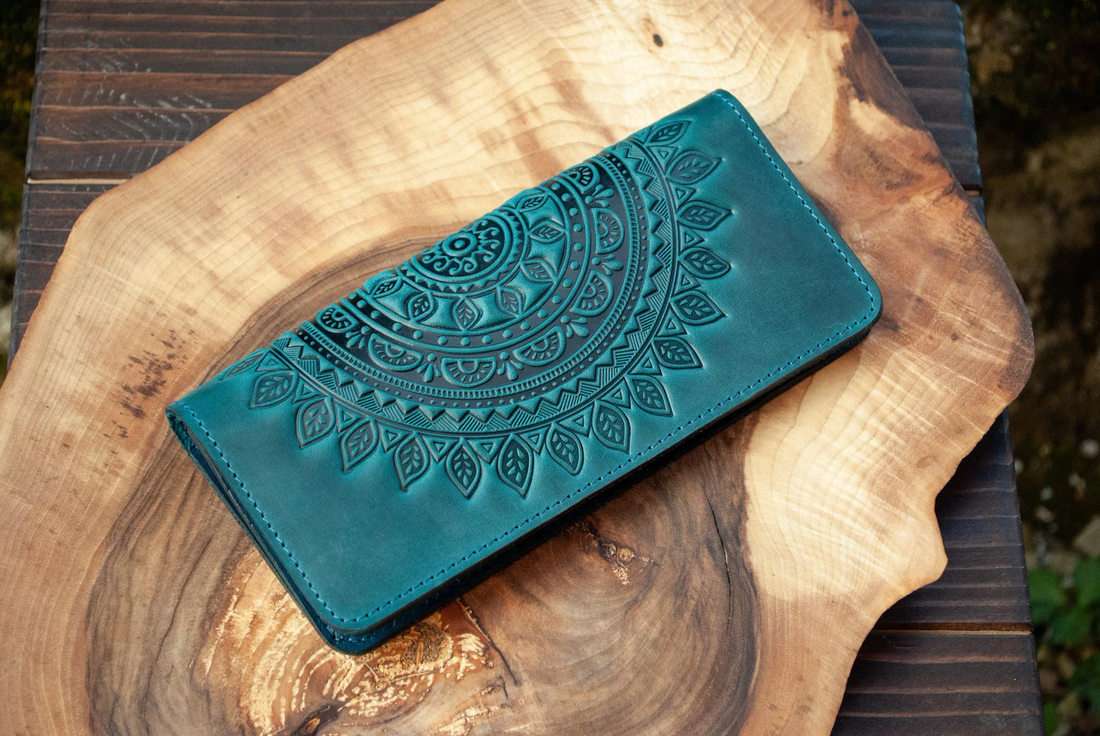 Jaipur mandala longwallet in dark teal
